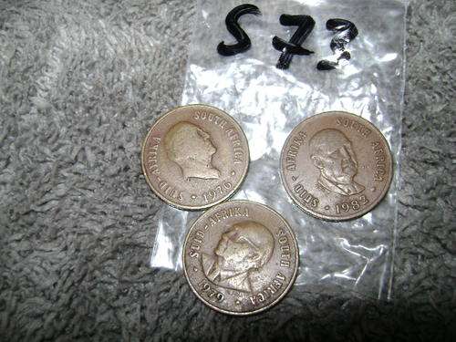 RSA 1 Cent coin:  1976 Fouchee  1979 Diederichs  1982 Vorster