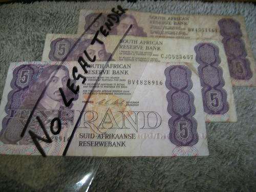 RSA 5 Rand note (signed by CL Stals)