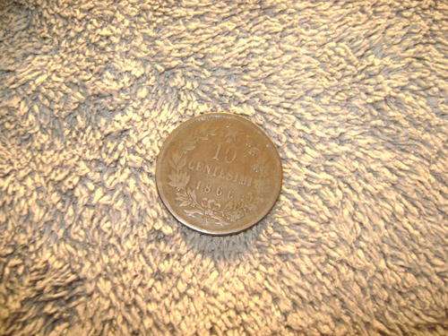 Italy  10 Centesimi coin 1866N
