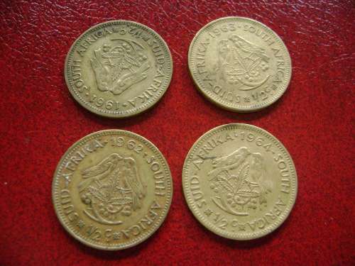 RSA  Half Cents  1961  1962   1963   1964