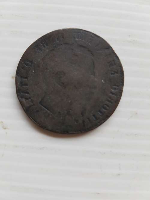 Italy  Reverse (?) minted 10 Centesimi  1866 N
