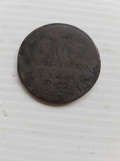 Italy  Reverse (?) minted 10 Centesimi  1866 N