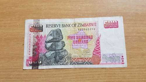 Zimbabwe 500 Dollars  2001