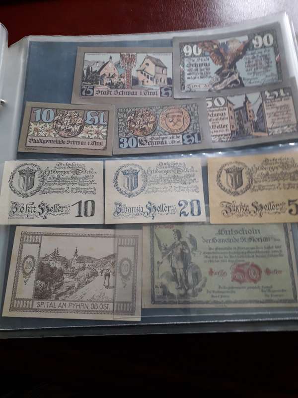 Notgeld  203x combo:  Austria (67x)   Germany (131x)  Hungaria (2x) & Traders (3x)
