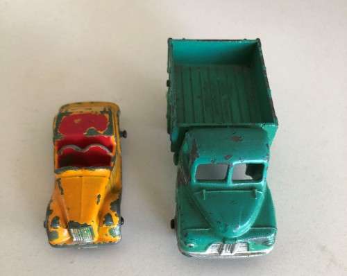 DUBLO DINKY TOYS: # 064 AUSTIN LORRY, #062 SINGER ROADSTER
