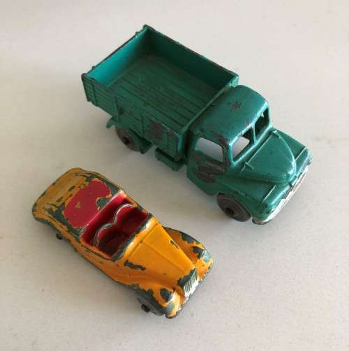 DUBLO DINKY TOYS: # 064 AUSTIN LORRY, #062 SINGER ROADSTER
