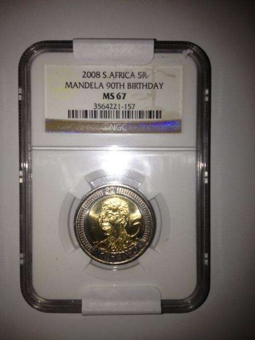2008 Mandela R5 Birthday Coin NGC certified - MS 67
