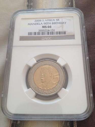 2008 Mandela R5 Birthday Coin NGC certified - MS 66