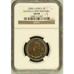 2008 Mandela R5 Birthday Coin NGC certified - AU 58