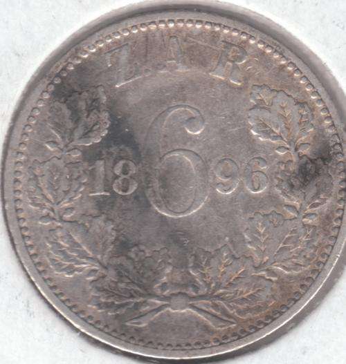 1896 Silver Kruger 6 Pence