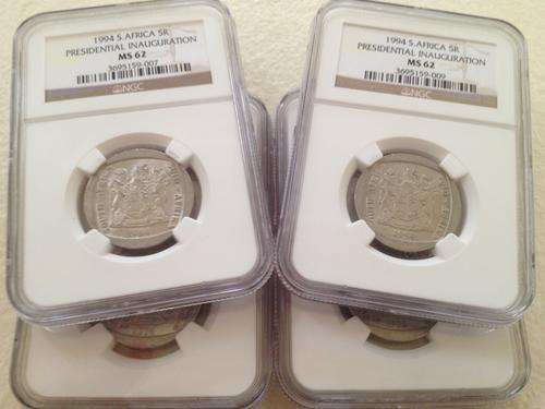 1994 Mandela Inauguration Coins - NGC certified - MS62 [4 available, bid per coin]