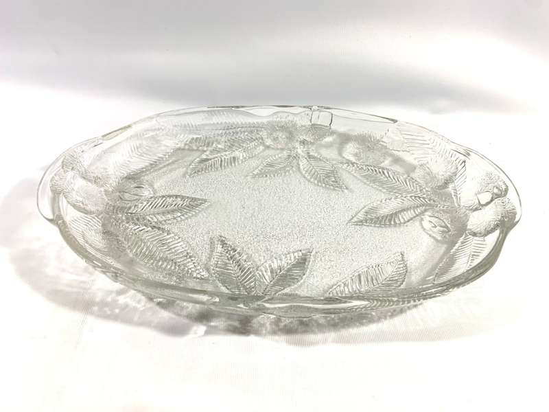 Glass Platter and Drinking Glasses