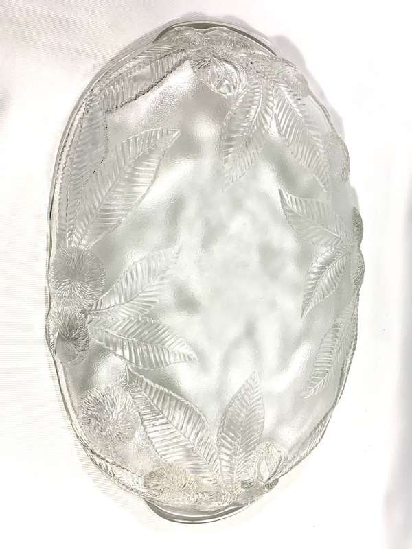 Glass Platter and Drinking Glasses
