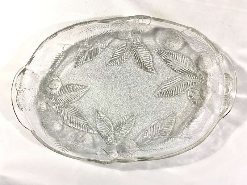 Glass Platter and Drinking Glasses