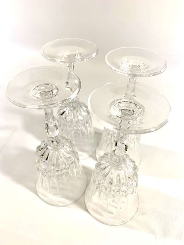 Glass Platter and Drinking Glasses