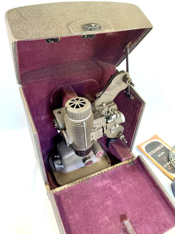 Old Time Bell & Howell 16mm Film Projector with Reel and Case