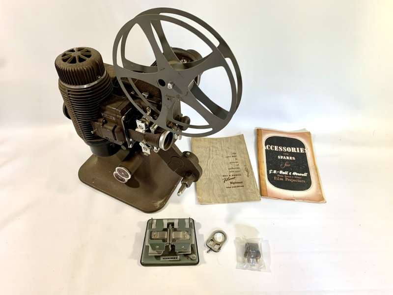 Old Time Bell & Howell 16mm Film Projector with Reel and Case