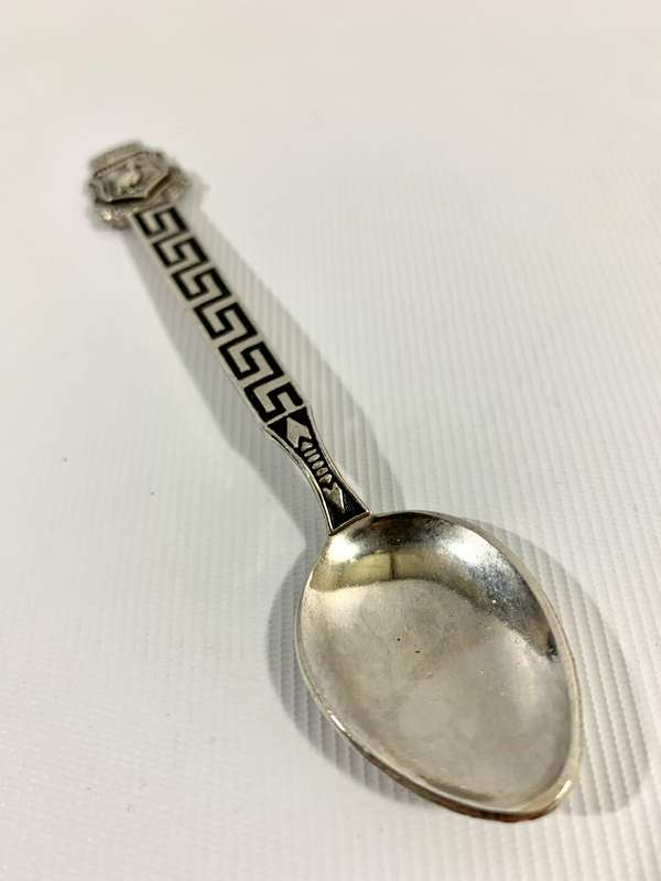 3 x Silver / Silver Plated Souvenir Teaspoons (Israel, Windsor Castle, Myconos - Greece)