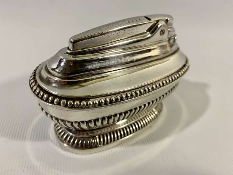 Silver Plated Ronson Queen Anne Table Lighter