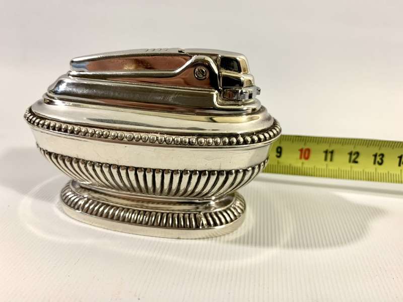 Silver Plated Ronson Queen Anne Table Lighter
