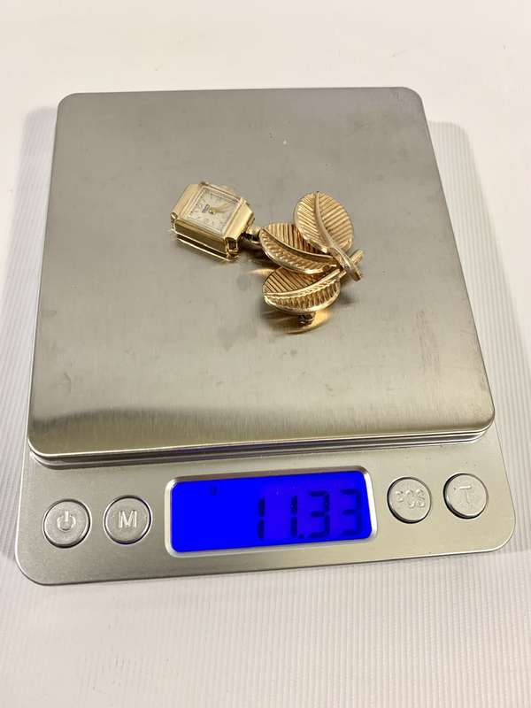 Beautiful Rolled Gold 17 Jewels Mechanical  Brooch Watch
