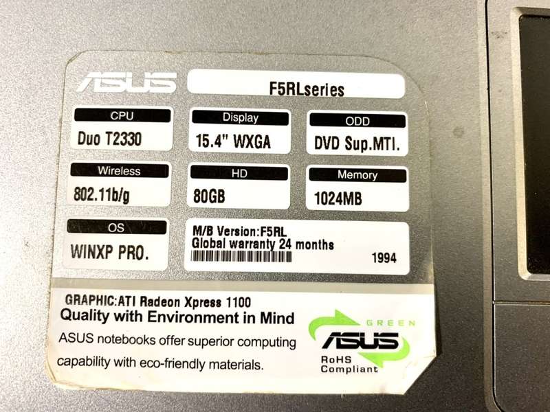 ASUS F5RL Laptop