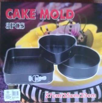 NON-STICK 3PIECE CAKE MOULD/PAN DIFFERENT SHAPES