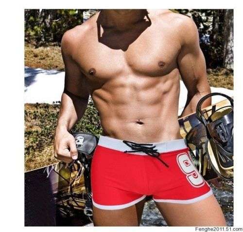 New Red TOOT Sexy Men's Boxer Trunks Swimwear