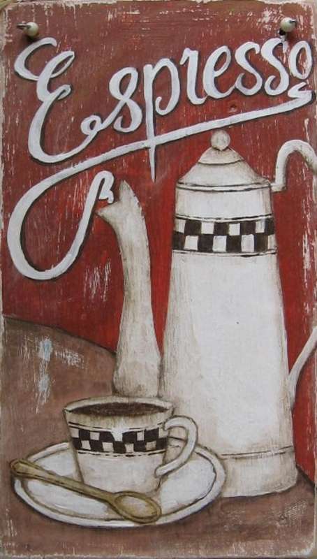 Handpainted Wooden Sign Art Wall Hanging - Espresso