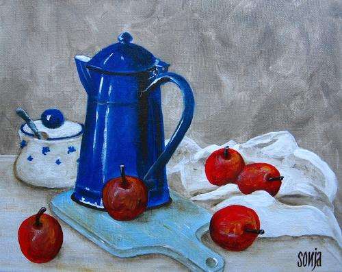 ***Akrielverf  - Stil lewe met appels - Sonja Peacock***
