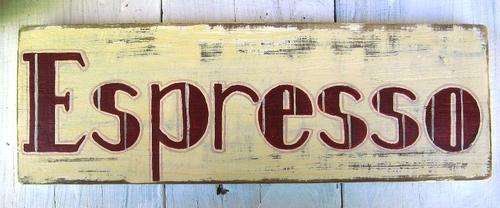 Handpainted Wooden Sign Art Wall Plaque - Espresso