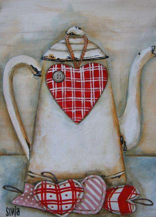 ***Acrylics - Red Hearts Still life - Sonja Peacock***