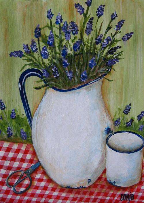 ***Acrylics - Lavender Still life - Sonja Peacock***