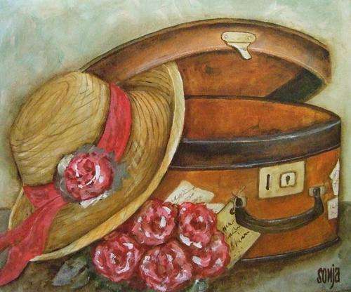 ***Acrylics - Hatbox and Hat - Sonja Peacock***