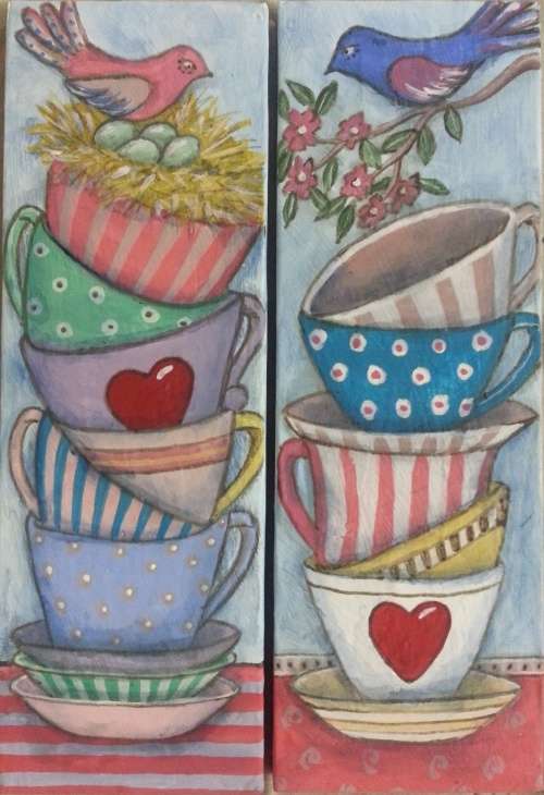 Cups & Birds (set of 2) - 50% Off sale