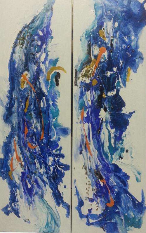***Acrylics - Abstract Ocean 5 & 6 (Set of 2) - Sonja Peacock - 50% off sale***