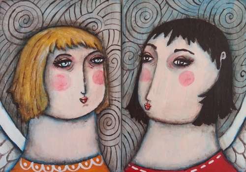 Angel Girls Wall Plaques (set of 2)