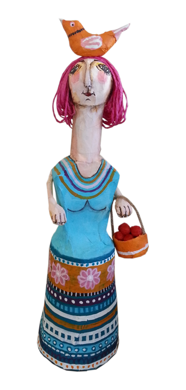 Woman with basket with apples - now on sale
