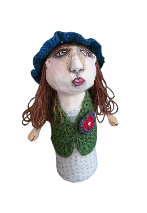 Kristy- Paper Maché doll - Now on clearance sale