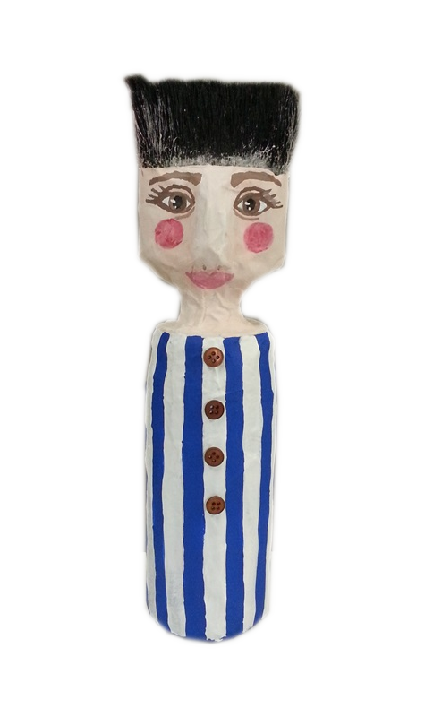 Ou Borselkop - Paper Mache doll
