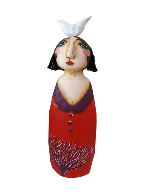 Bella - Paper Mâché doll - now on sale