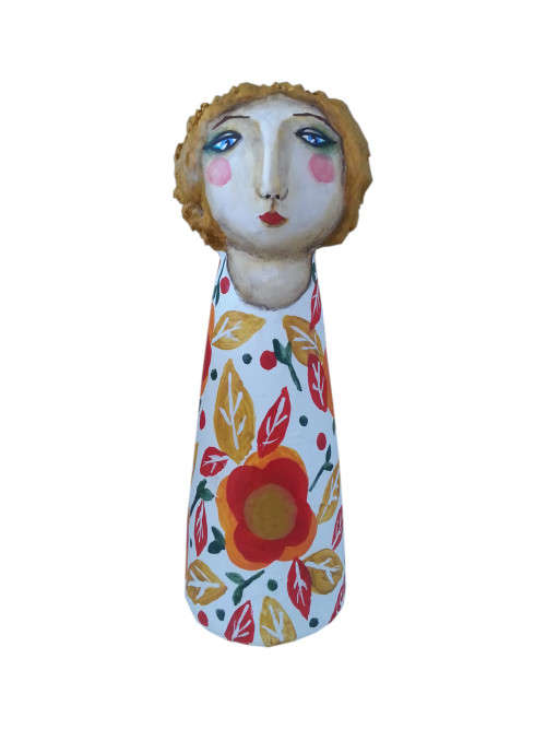 Mia - Paper Mâché doll - now on sale