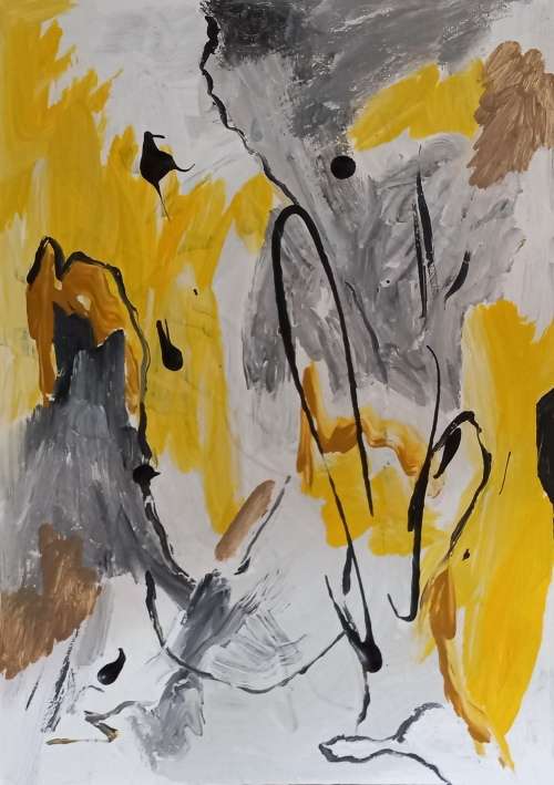 Unchartered I & II - Acrylics & Watercolors on canvas board - Abstract Art (Set of 2)
