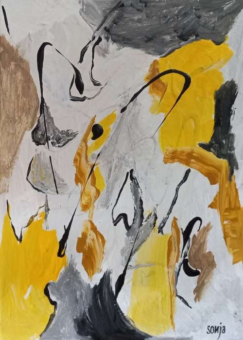 Unchartered I & II - Acrylics & Watercolors on canvas board - Abstract Art (Set of 2)