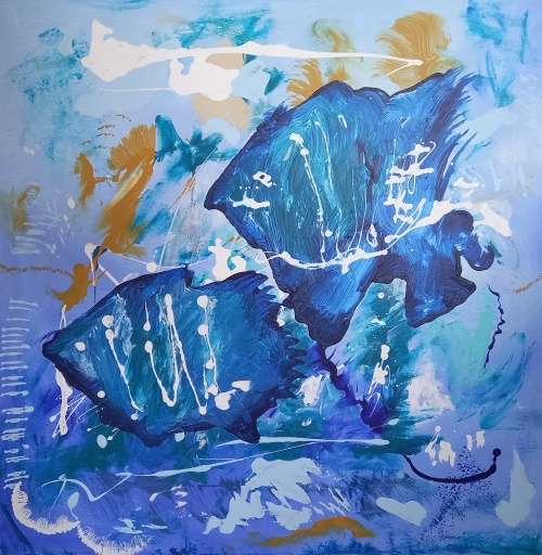 Abstract Ocean - Acrylics on canvas - 76 x 76cm