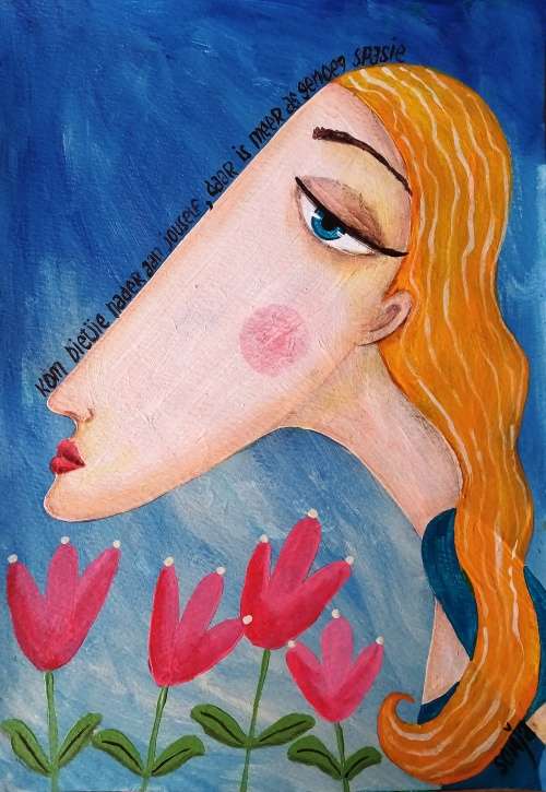 Kom bietjie nader-  Acrylics on paper