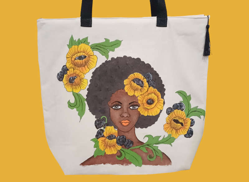 African Lady II Lady Canvas Tote Bag