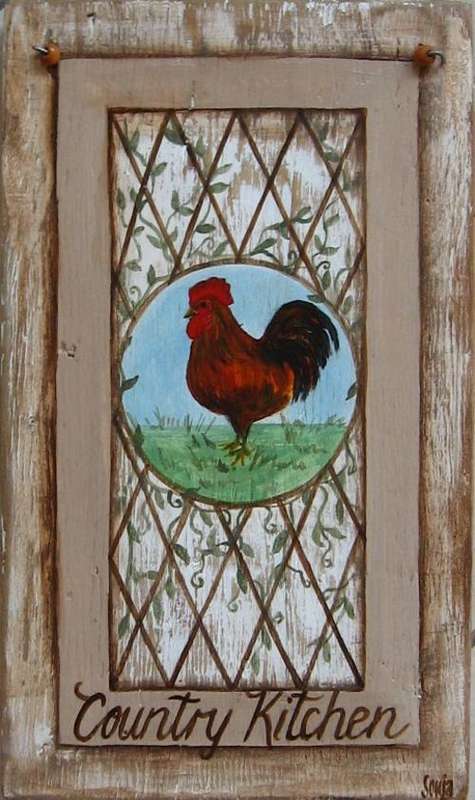 Handpainted Wall Hanging - Country Kitchen