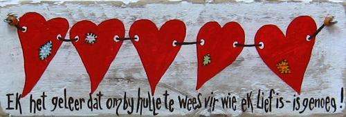 Handpainted Wooden Sign Art Wall Hanging - Ek het geleer dat om by hulle te wees