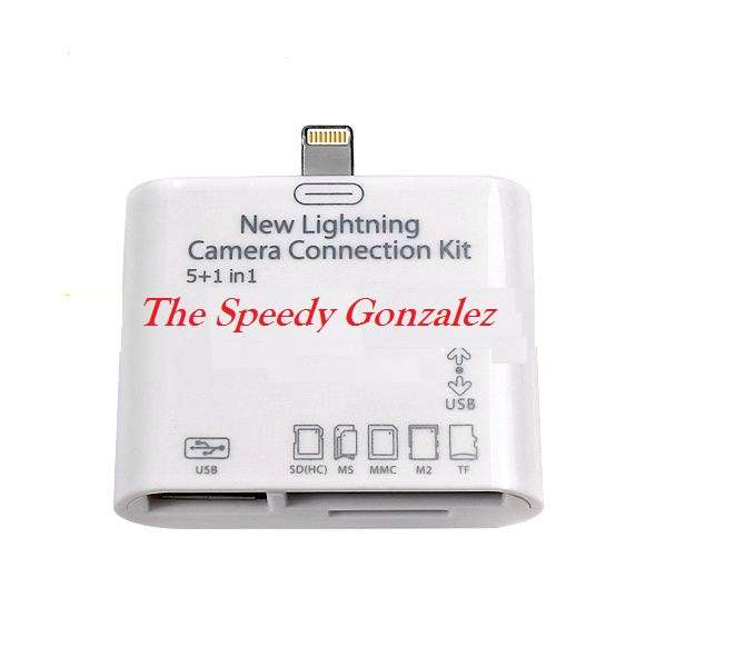 iPAD MINI & iPAD 4 LIGHTNING CAMERA CONNECTION KIT 5-in-1 ADAPTOR- FOR USB FLASH /SD/MICRO SD & MORE